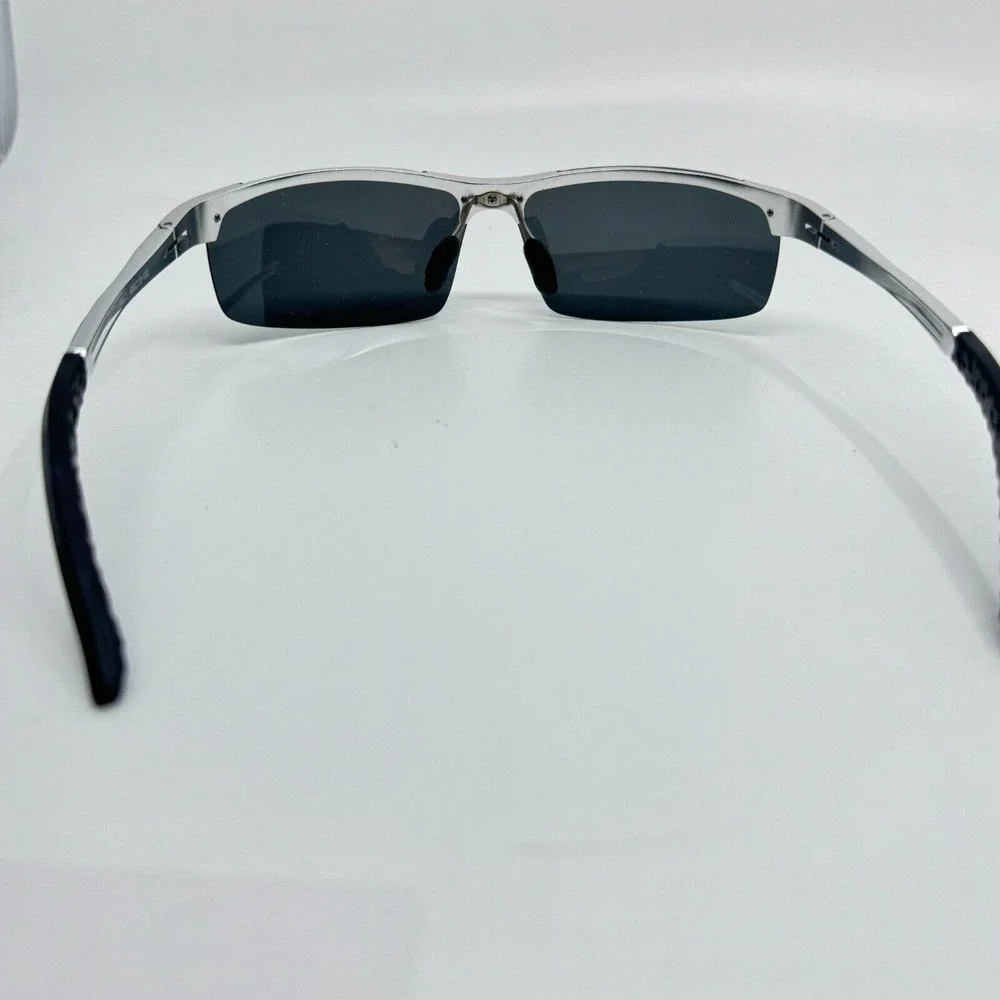 LUOMON 8600 C4 Men's Polarized Shield Sunglasses Al-Mg Aloy‎ Silver Frame H9971